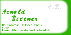arnold mittner business card
